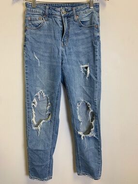 wild fable Light Blue Distressed Boyfriend Jeans